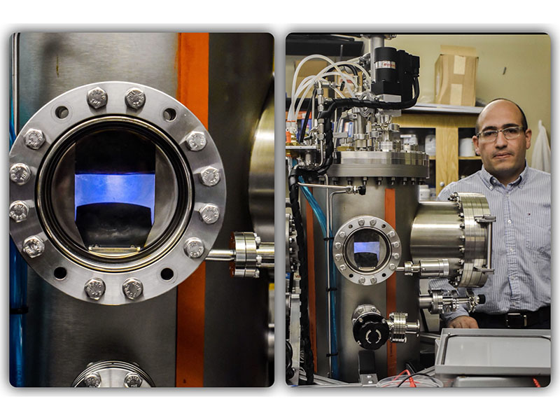 A close up of a Plasma Reactor in Dr. Castano's Lab